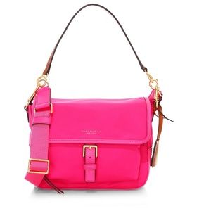 Tory Burch Perry Pink Cotton Cross Body Bag